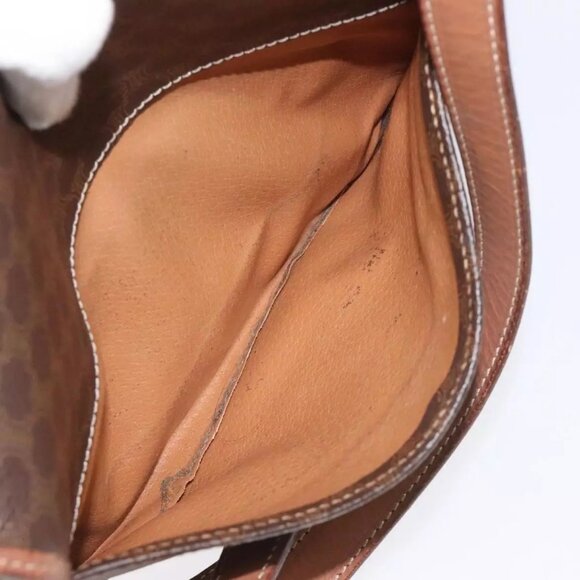 CELINE Macadam Canvas Shoulder Bag PVC Leather Brown Gold Auth KD054 - Picture 13 of 16